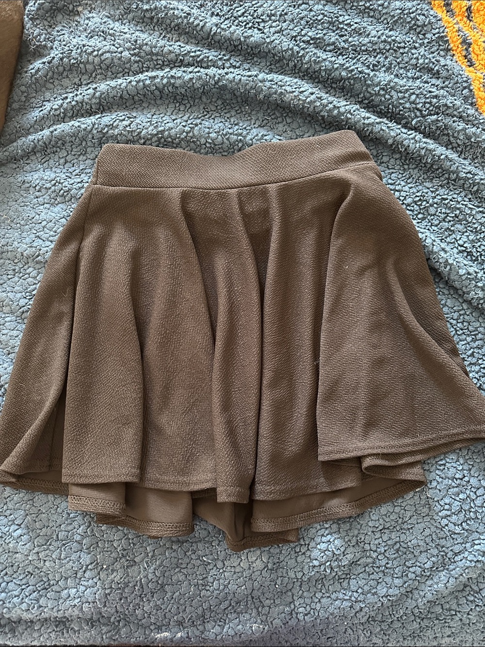 Black Circle Skater Skirt with Textured Knit